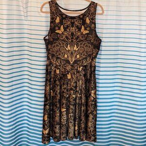BlackMilk Golden Garden Velvet Princess Midi Dress